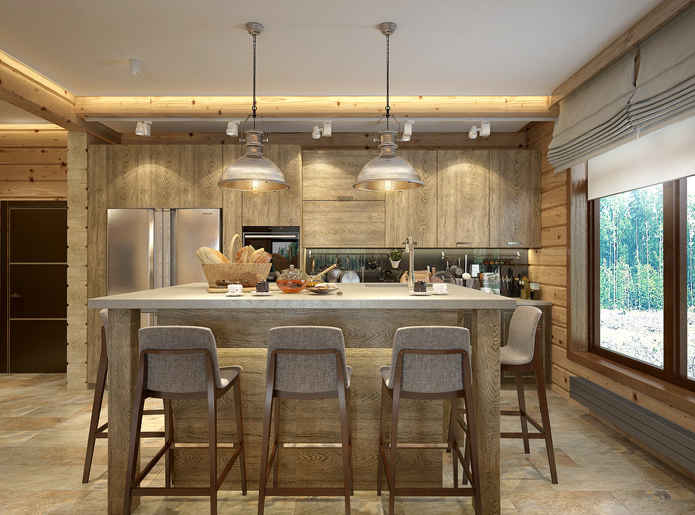 Интерьер дома из бруса