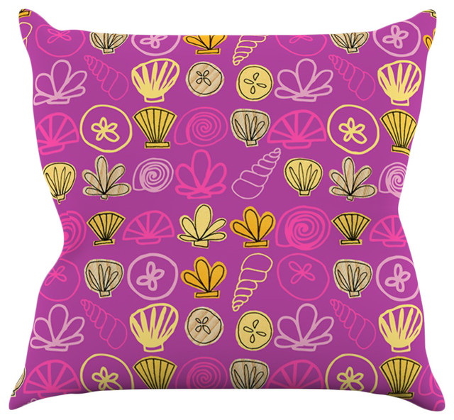 Jane Smith "Under the Sea Mermaid" Pink Gold Throw Pillow, 20"x20"