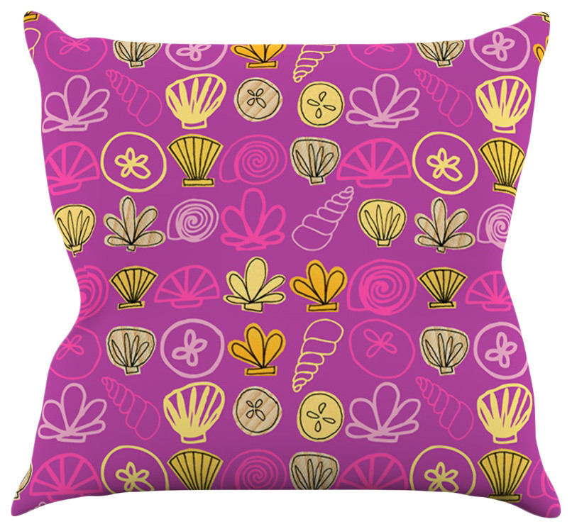 Jane Smith "Under the Sea Mermaid" Pink Gold Throw Pillow, 20"x20"