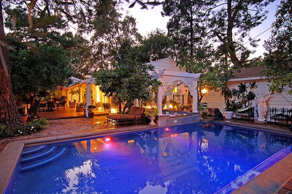 Mid-sized eclectic rectangular pool in Los Angeles.