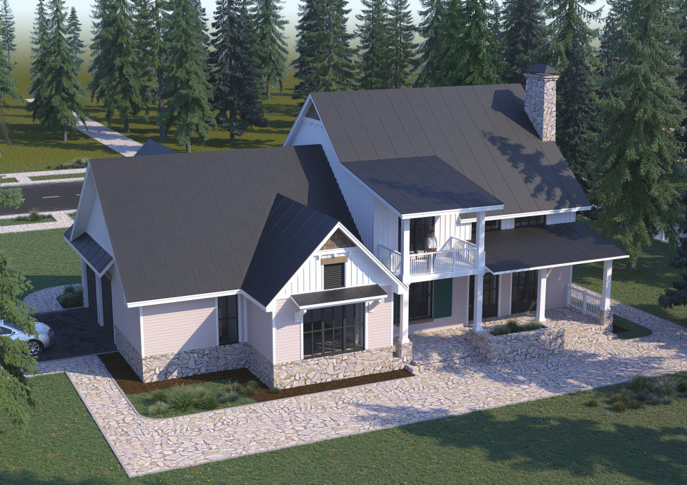 Проект 2-этажного 7-комнатного жилого дома