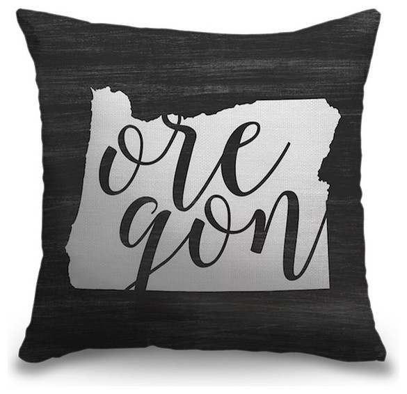 "Home State Typography - Oregon" Pillow 16"x16"