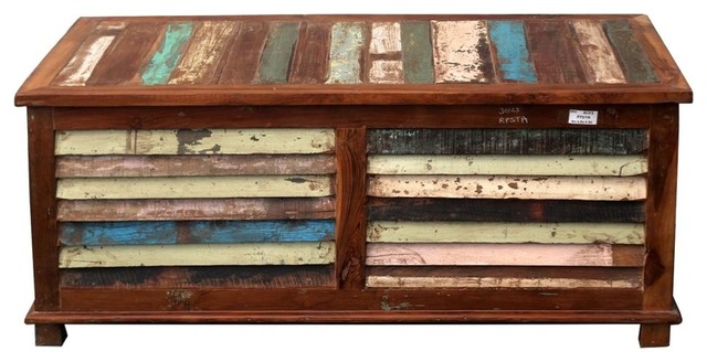 Rustic Reclaimed Wood Multi Color, Rustic Wood End Tables With Storage