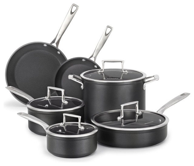 KitchenAid Professional Hard Anodized Black Metallic 10-piece Cookware Set