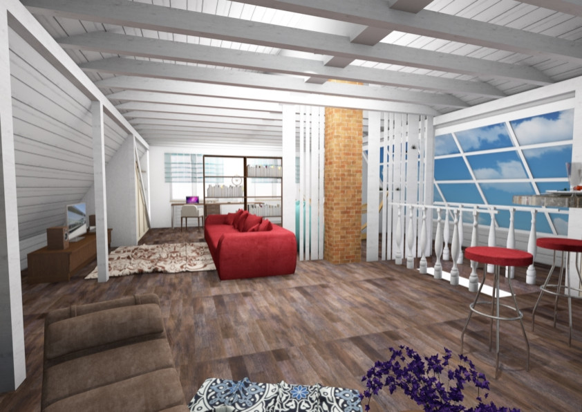 Дизайн проект мансарды