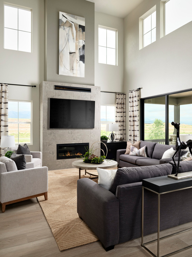 Inspiration for a transitional living room remodel in Denver