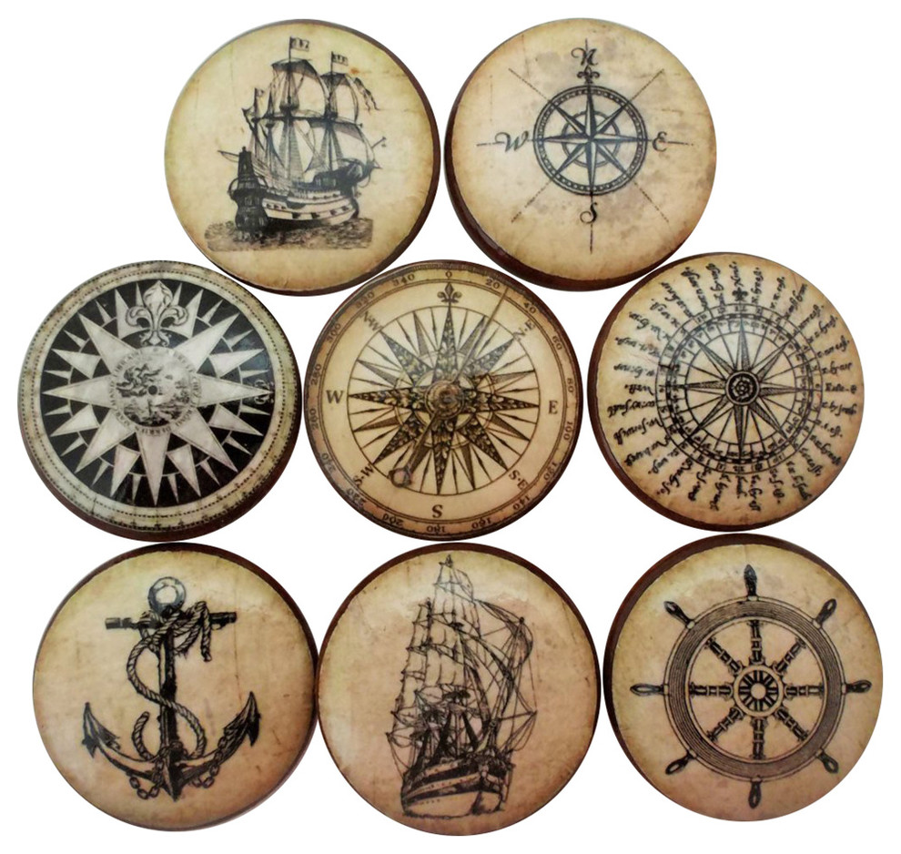 8Piece Set Old World Nautical Knobs Beach Style
