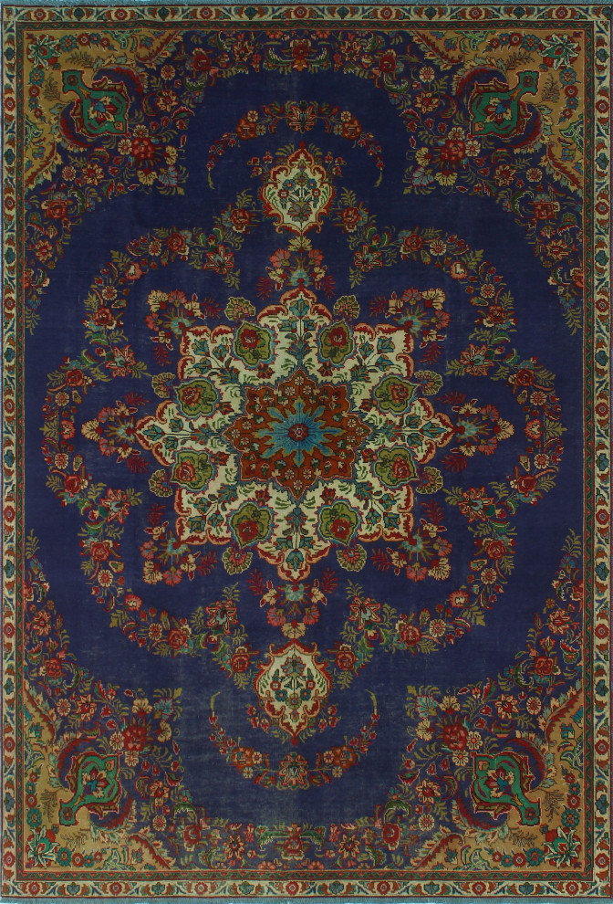 Fine Vintage Distressed Kelvin Drk. Purple Rug, 6'11 x 10'2