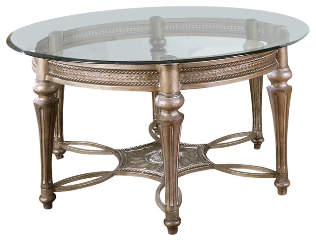 Magnussen Galloway Round Tail Table Subtle Gold With Dark Burnishing
