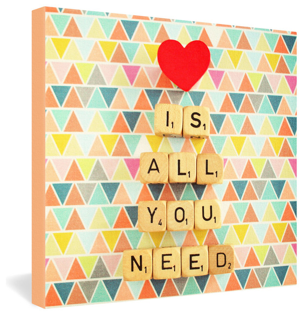 Happee Monkee Love Is All You Need Gallery Wrapped Canvas