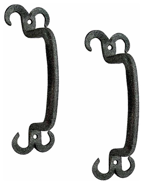 2 Cabinet Pull Drawer Handle Horn Black Wrought Iron 4 1 2