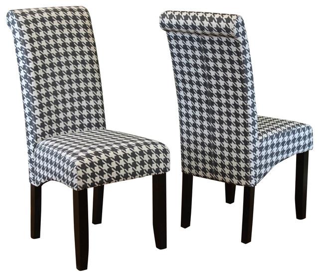 Milan Houndstooth Linen Dining Chairs, Set Of 2 - Dining ...