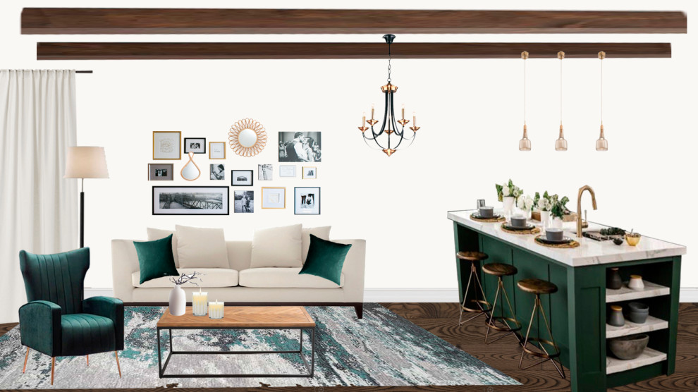 Гостинная+кухня коллаж