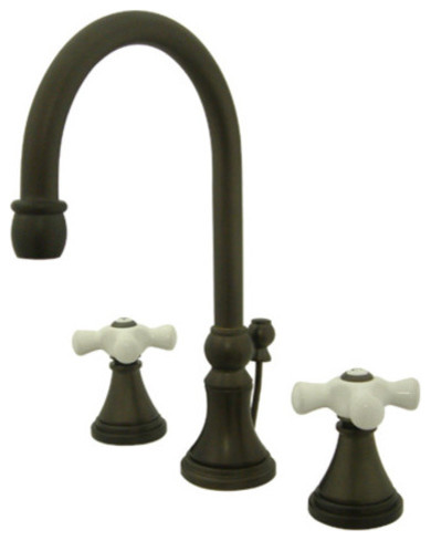 Kingston Brass Ks298 Px Governor 1 2 Gpm Deck Mounted Bathroom Faucet With Cros