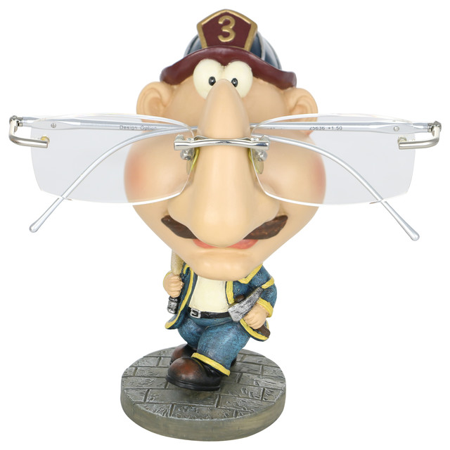Eyeglass Holder Fireman Whimsical Figurine 5 Contemporary