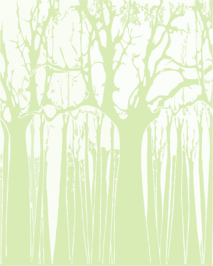 "Trees" Soft Green Wall Art, Large, Canvas