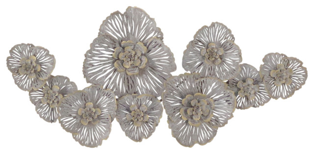 Large Light Gray Metal Flower Wall Decor With Gold Accents Contemporary Art By Brimfield May Houzz - Gold Metallic Flower Wall Art Large Light Gray Metal Flower Wall Decor With Gold Accents Contemporary Art By Brimfield May Houzz - Gold Metallic Flower Wall Art