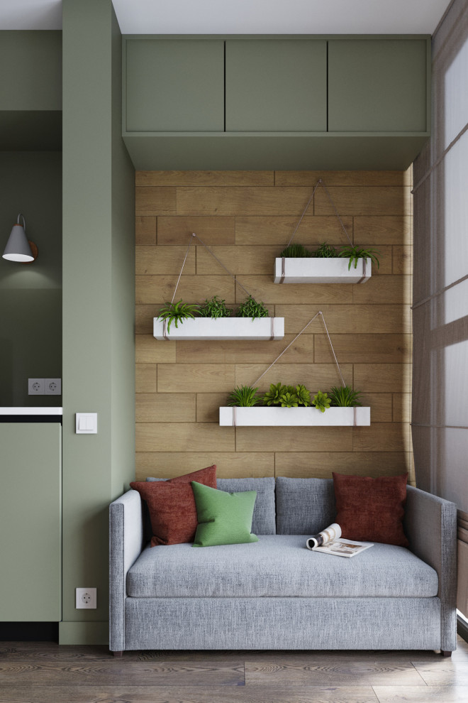 ЖК Серебряный парк, современный интерьер с элементами Эко-стиля