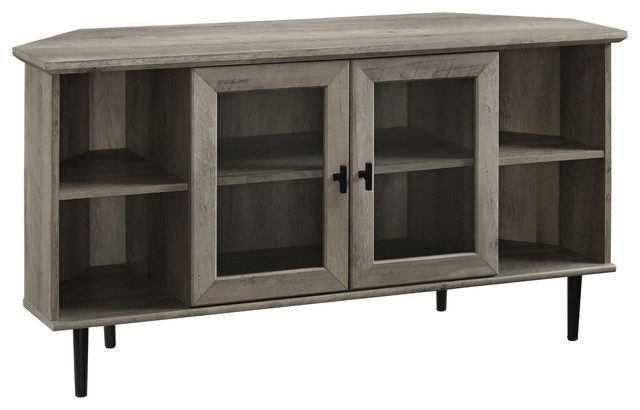 Featured image of post Minimal Corner Tv Stand / Bring tasteful, traditional style to your living room or den with this corner tv stand.