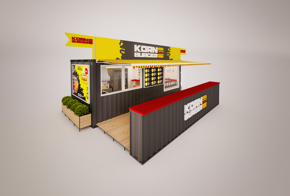 Дизайн-проект ларека с фастфудом Korn Burger