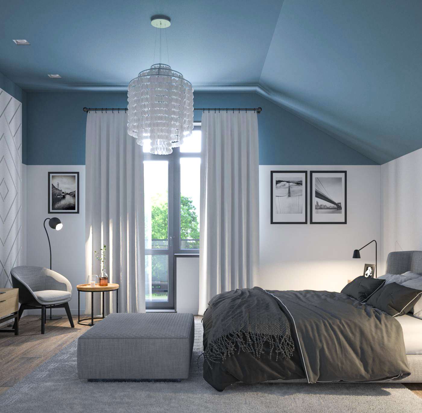 Спальня в мансарде