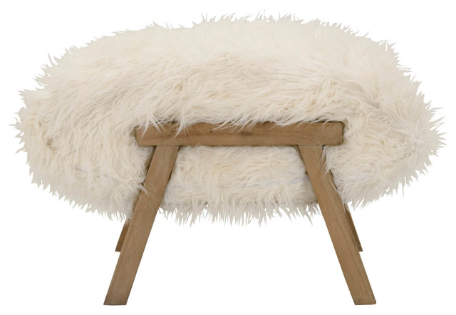 Tibet Ottoman White Fur Contemporary Footstools And Ottomans Tibet Ottoman White Fur