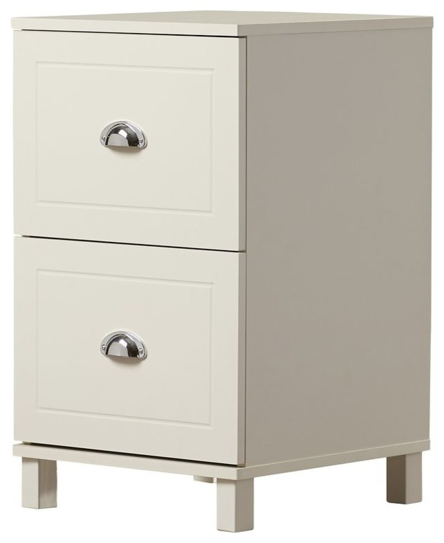 Wooden Filing Cabinet With 2 Drawer Transitional Filing