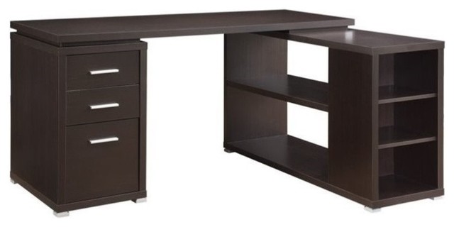 Coaster Yvette L Shaped Writing Desk In Cappuccino Contemporary Coaster Yvette L Shaped Writing Desk In