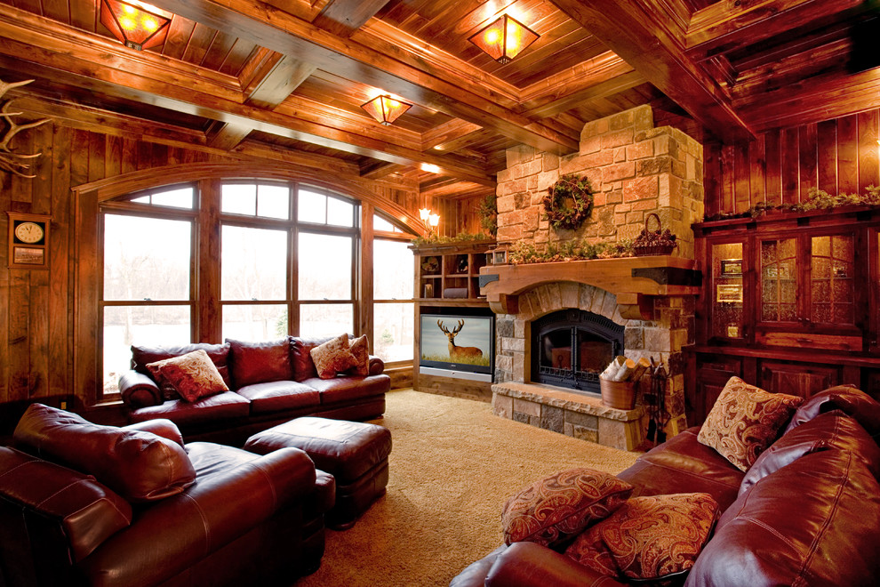 Photo of a traditional family room in Minneapolis.