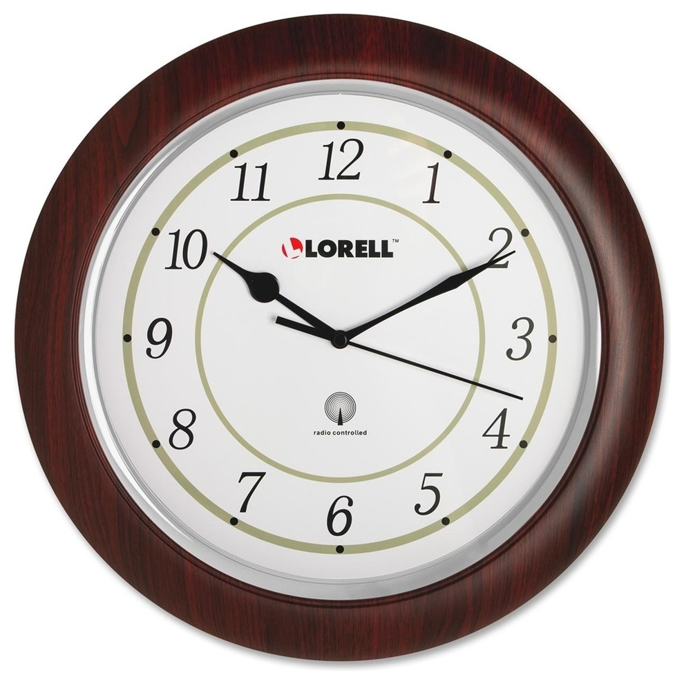 Lorell Radio Control Wall Clock, Digital, Quartz, Atomic Transitional