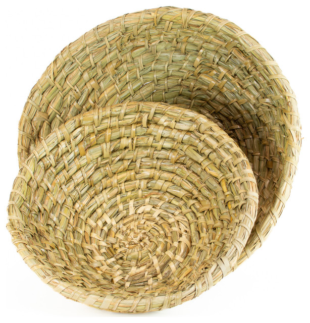 Seagrass Storage Baskets, 2 Piece Set Beach Style Baskets by