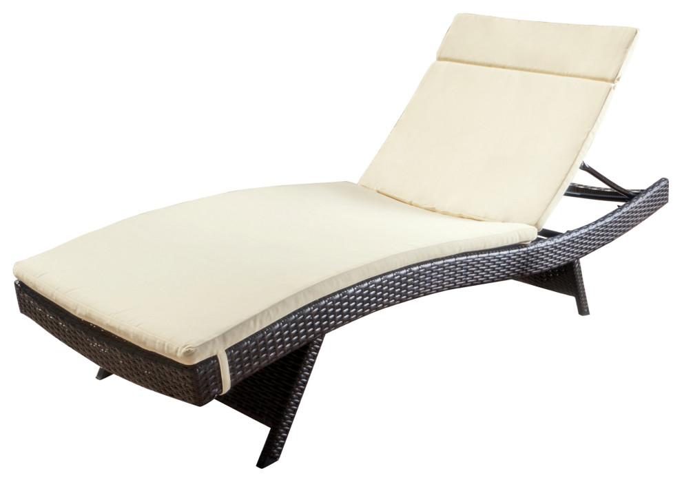 GDF Studio Lakeport Outdoor Adjustable Chaise Lounge Chair Tropical Outdoor Chaise Lounges