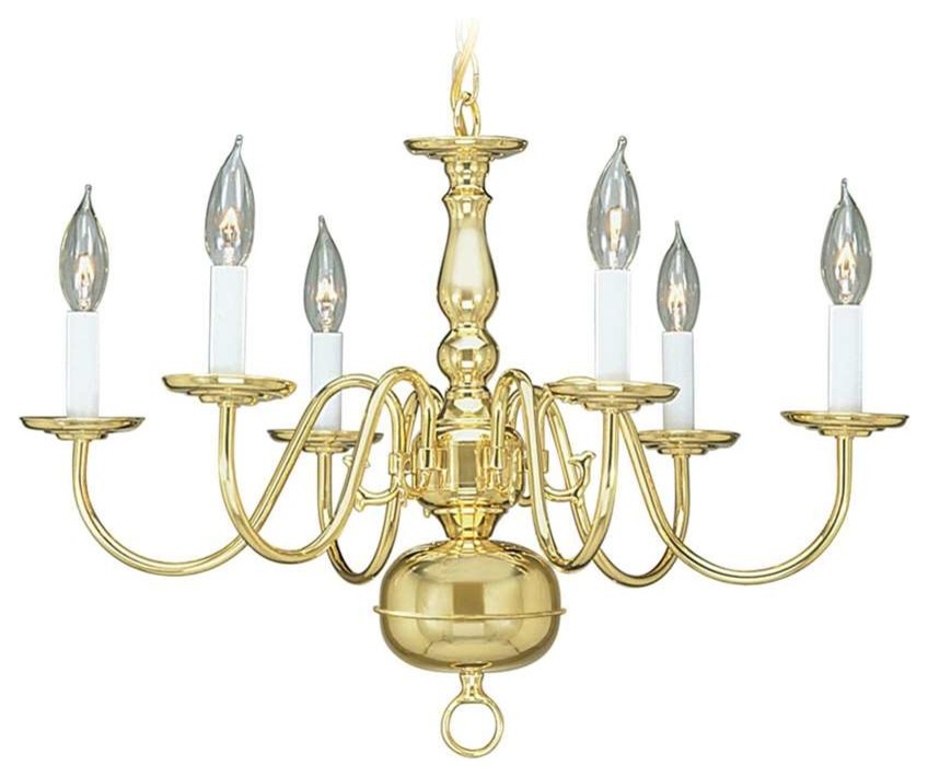 Williamsburgh Chandelier, Imperial Bronze and Polished Brass