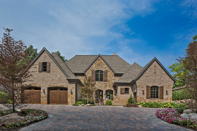 Old World Lake Home traditional-house-exterior