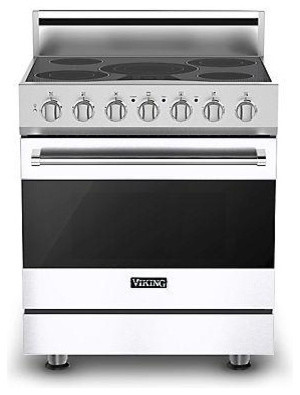 Viking 3 Series 30" Electric Self Clean Range, White | RVER3305BWH
