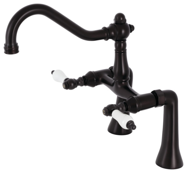 Deck Mount Clawfoot Tub Faucet, 81/2 Inch Spout Reach Traditional