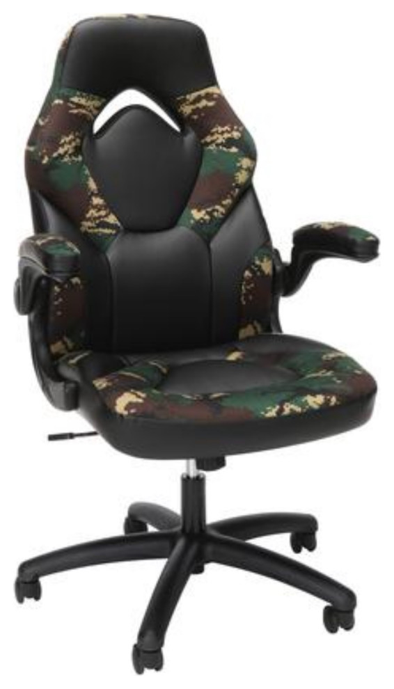 Essentials Gaming Chair, Forest Camo Contemporary Gaming Chairs