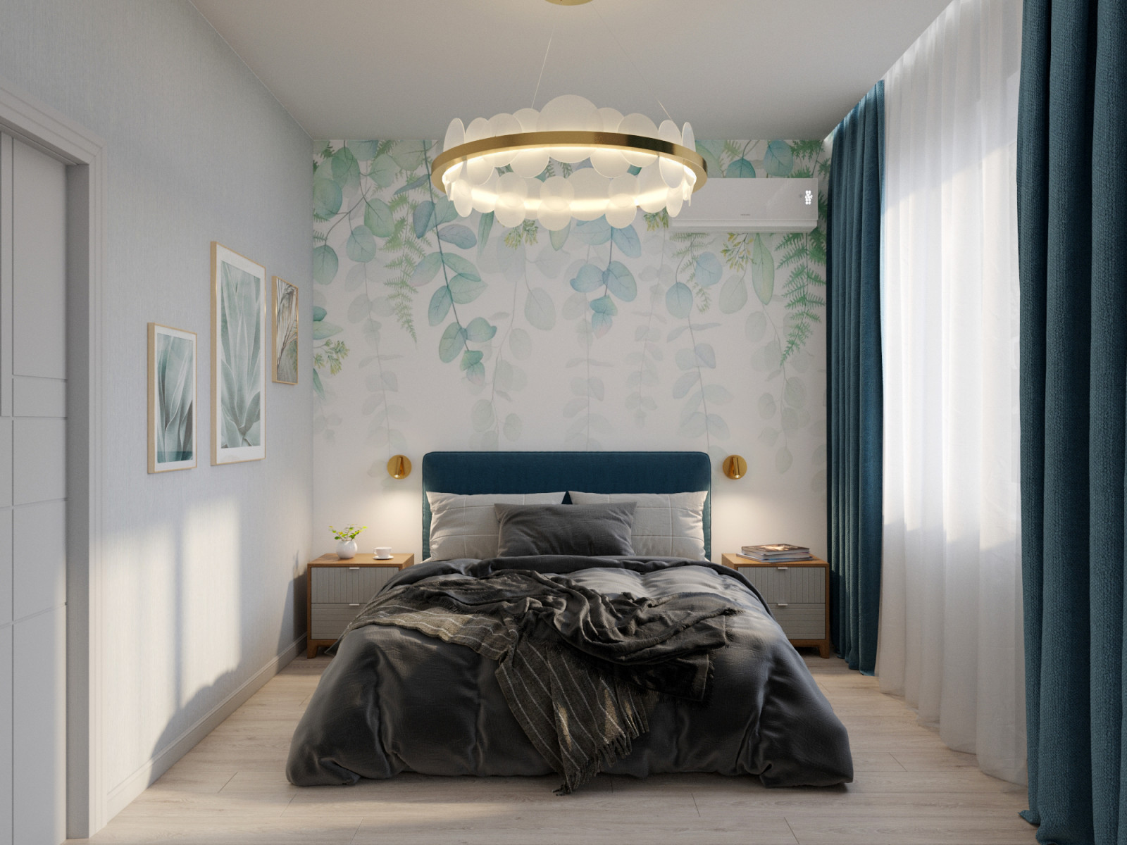 Спальня с гардеробной в таун-хаусе. Кемеровская обл.