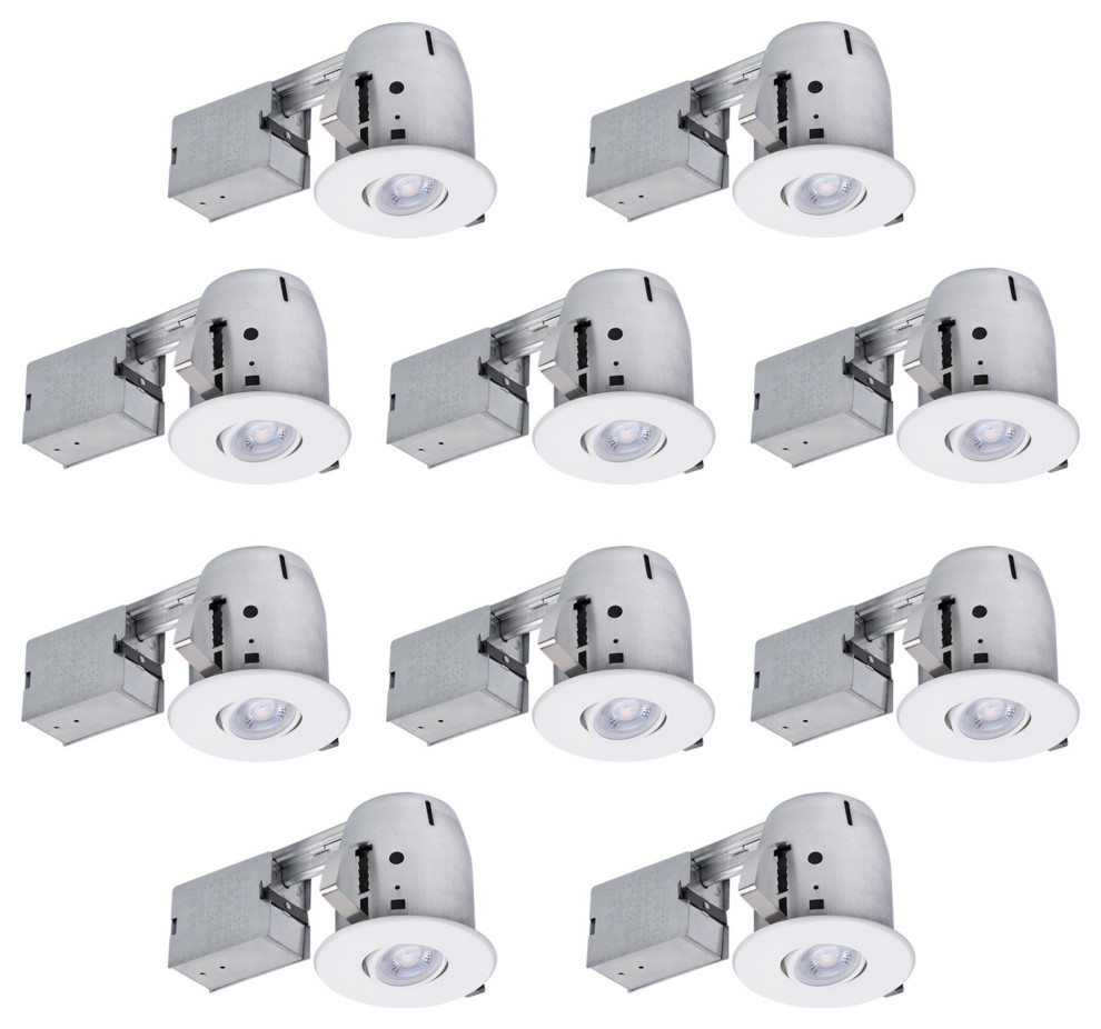 Globe Electric 90540 Pack of (10) - 4" GU10 Adjustable Recessed - White