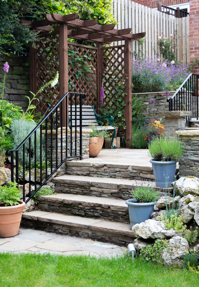 Inspiration for a mid-sized traditional backyard garden in Other.