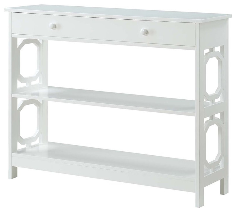 Omega 1 Drawer Console Table With Shelves