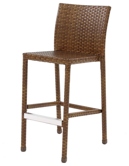 Panama Jack St Barths Stationary Barstool Brown Pine Set Of 2