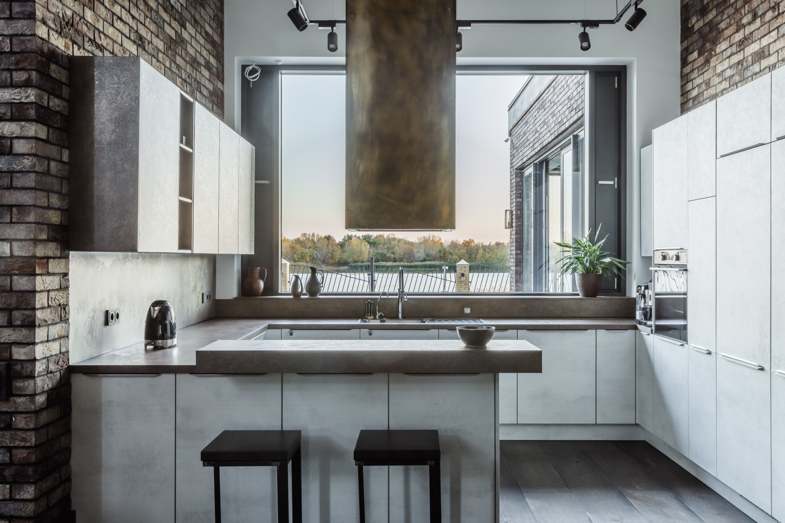 Кухня-гостиная в стиле loft в проекте салона nobilia г. Ростов-на-Дону