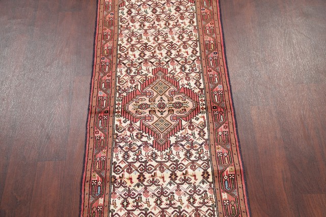 Consigned, Hamedan Handmade Persian Oriental 7' Rug Runner, Beige, 6'7 ...