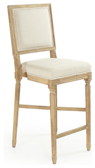 Louis Bar Stool Natural Linen Farmhouse Bar Stools And Counter Stools By Hedgeapple