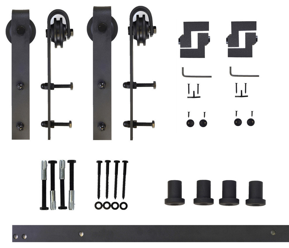 Vancleef Hardware Sliding Barn Door Hardware for Double Door, Classic