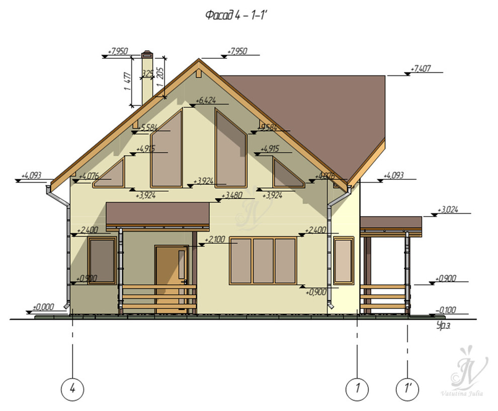 Эскизный проект индивидуального двухэтажного жилого дома в г. Рыбинск