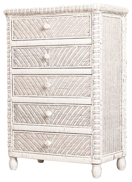 Santa Cruz 5 Drawer Chest With Glass Top Tropical Dressers