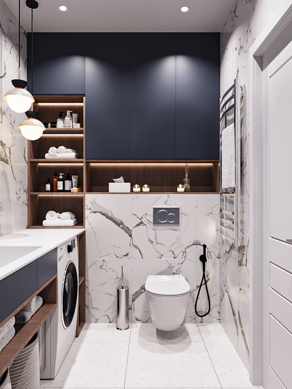 Большой санузел в современном стиле