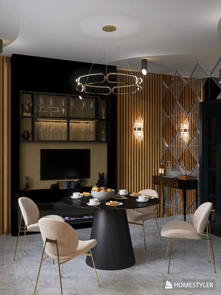 Кухня-гостиная в стиле Ар-Деко